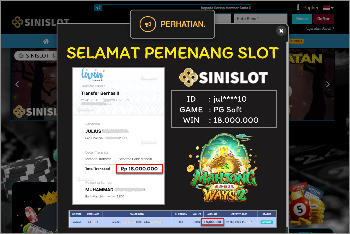 SINISLOT – MAHJONG WAYS 2