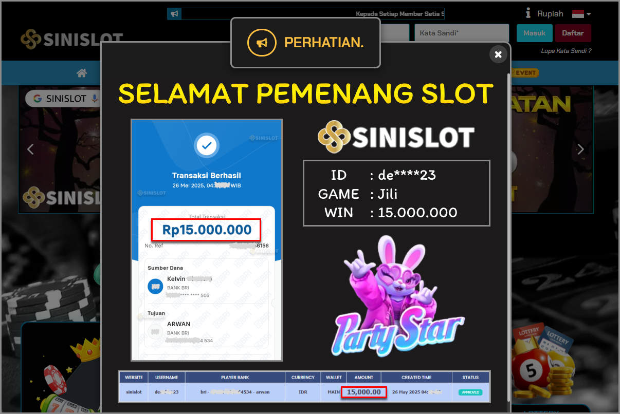 SINISLOT – PARTY STAR