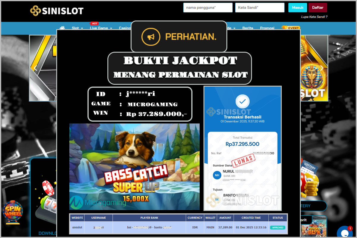 SINISLOT – BASS CATCH SUPER UP