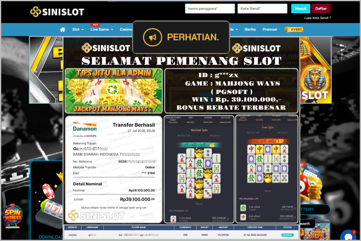 SINISLOT – MAHJONG WAYS ( PGSOFT )